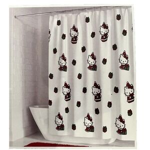 Hello Kitty Christmas Shower Curtain‎ Sanrio Holiday Present Gift New